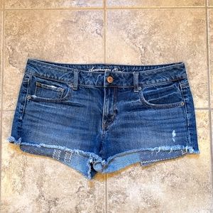 American Eagle distressed jean shorts size 12